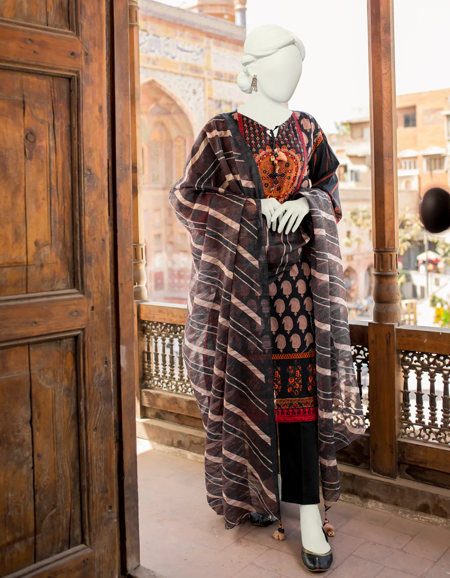 MULTI 3PC UNSTITCHED | JLAWN-S-US-23-467 RANGOLI-5
