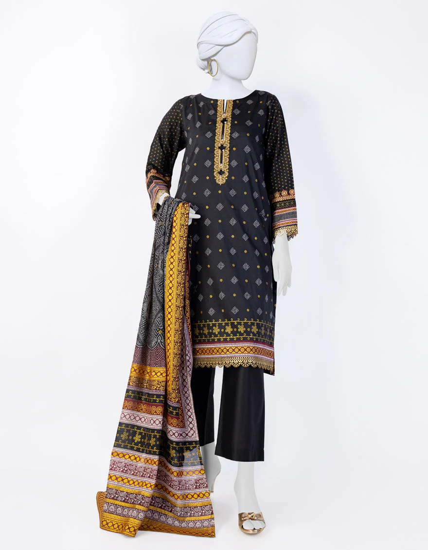 BLACK 3PC STITCHED | JLAWN-US-04-064/S