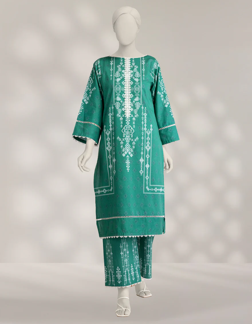 MULTICOLOR CAMBRIC 2PC UNSTITCHED | JLAWN-W-JST-25-2263 MENTHI-2