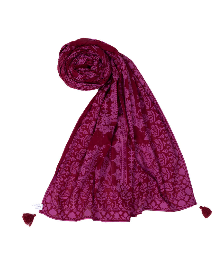 RED LAWN DUPATTA | JLDP-S-24-2630 FB/PA