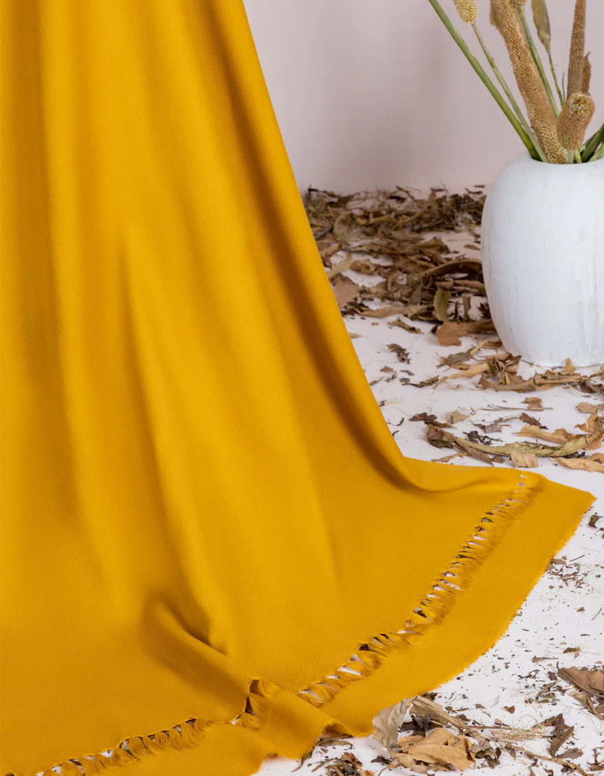 MUSTARD PLAIN SHAWL | JSH-SHW-US-22-062 FB/ACRYLIC PLAIN STALLER