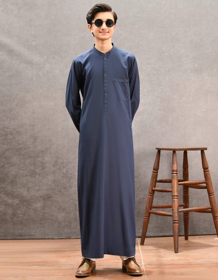 NAVY BLUE VISCOSE JUBBA | JT-JUBBA-US-44132/A22/JJ8402-CL