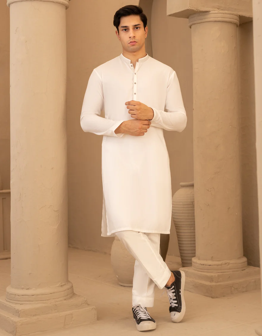 OFF WHITE BLENDED KURTA | JTK-A-39481/S25/JJ8813-SF