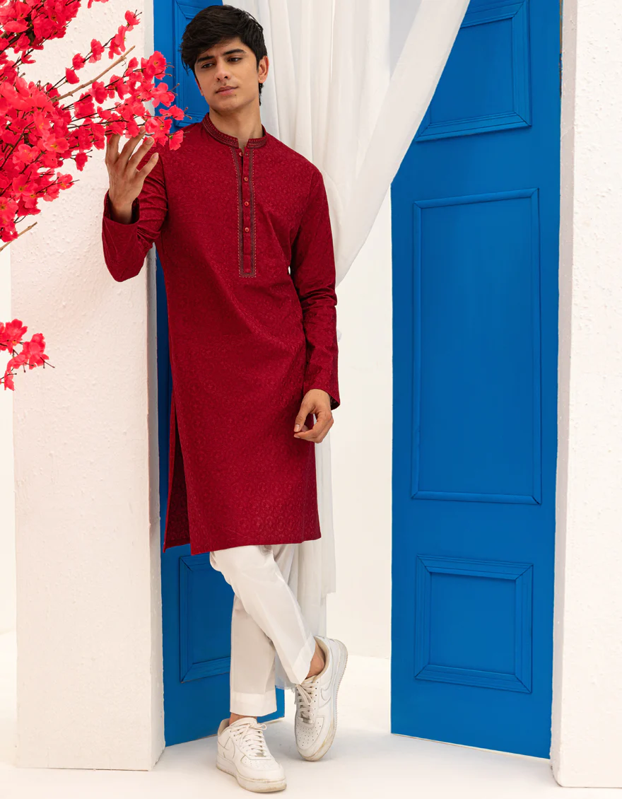 MAROON COTTON KURTA | JTK-A-46617/S25/JJ72