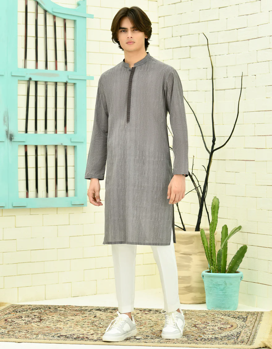 GREY COTTON KURTA | JTK-S-46309/S24/JJ9212-SF