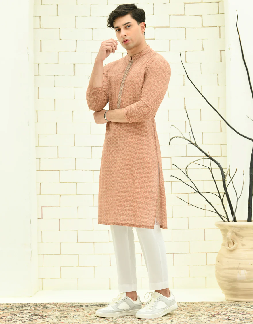 ORANGE COTTON KURTA | JTK-S-46310/S24/JJ9212-SF