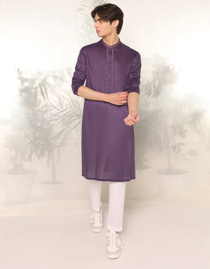 PURPLE COTTON KURTA | JTK-S-46354/S24/JJ8714-SF