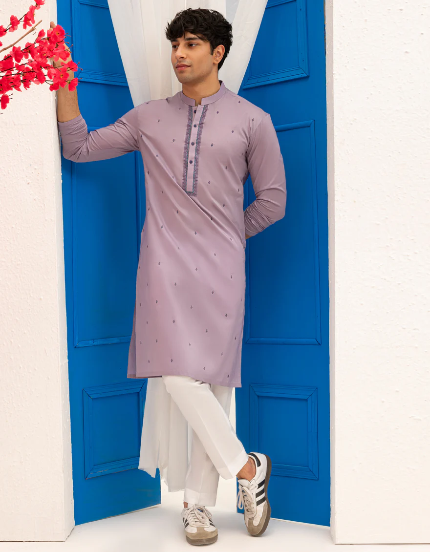 LIGHT PURPLE COTTON KURTA | JTK-S-46596/S25/JJ9777-SF