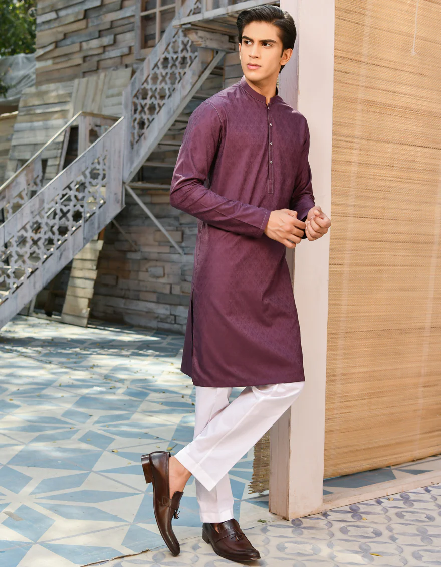 DARK PURPLE COTTON KURTA | JTK-S-US-35911/S22/JJ7661-PN