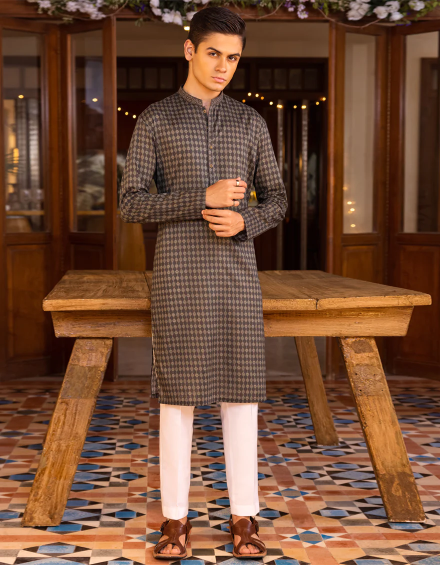DEEP OLIVE COTTON KURTA | JTK-S-US-35952/S22/JJ7546-SF