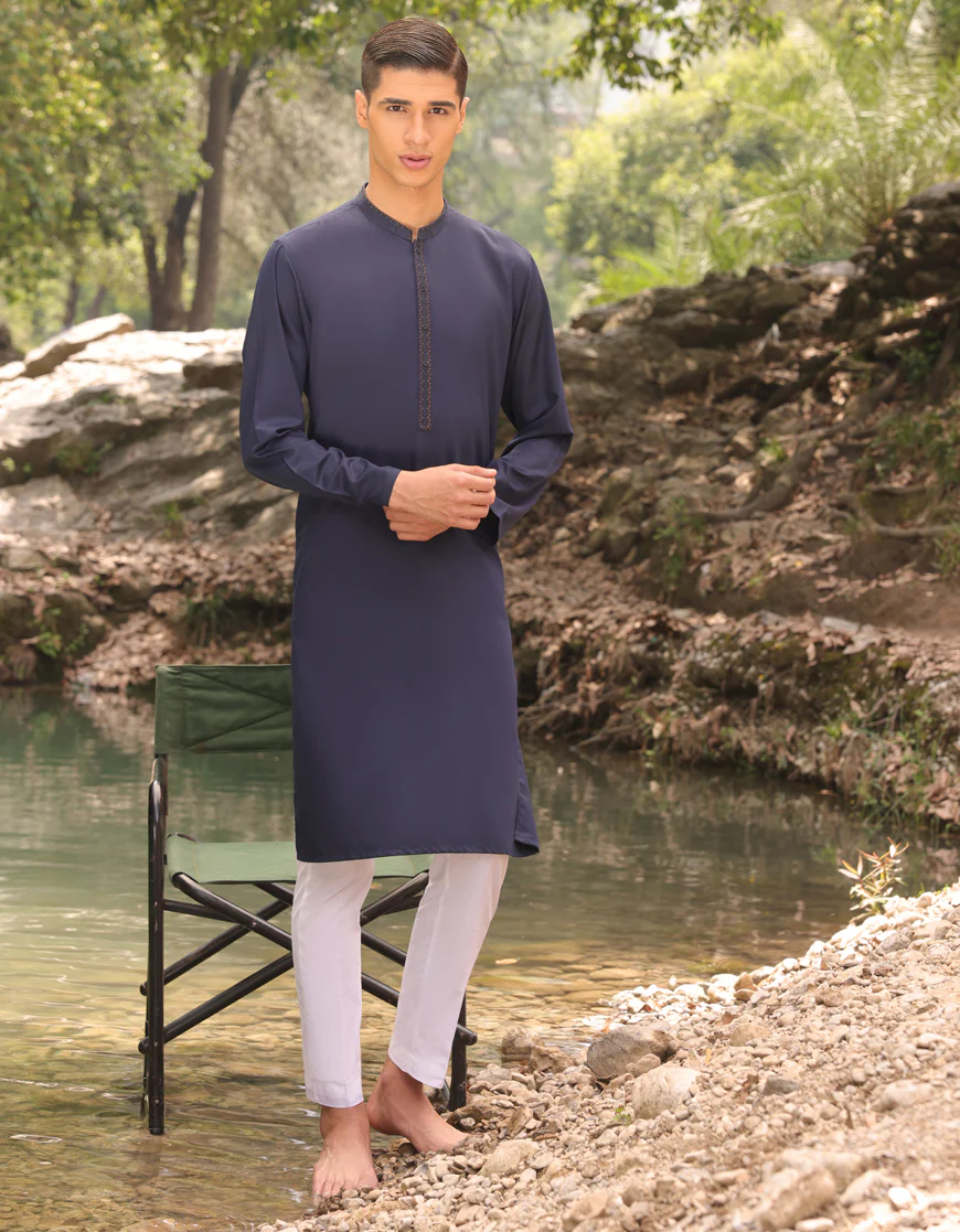BLUE BLENDED KURTA | JTK-US-44264/A23/JJ8818-SF