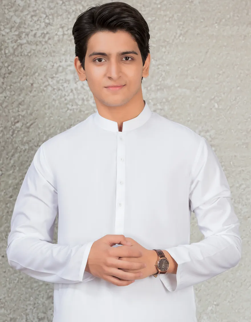 WHITE BLENDED KAMEEZ SHALWAR | JTKS-A-40223-R17-AP/S26/JJ10251-PN - Image 2