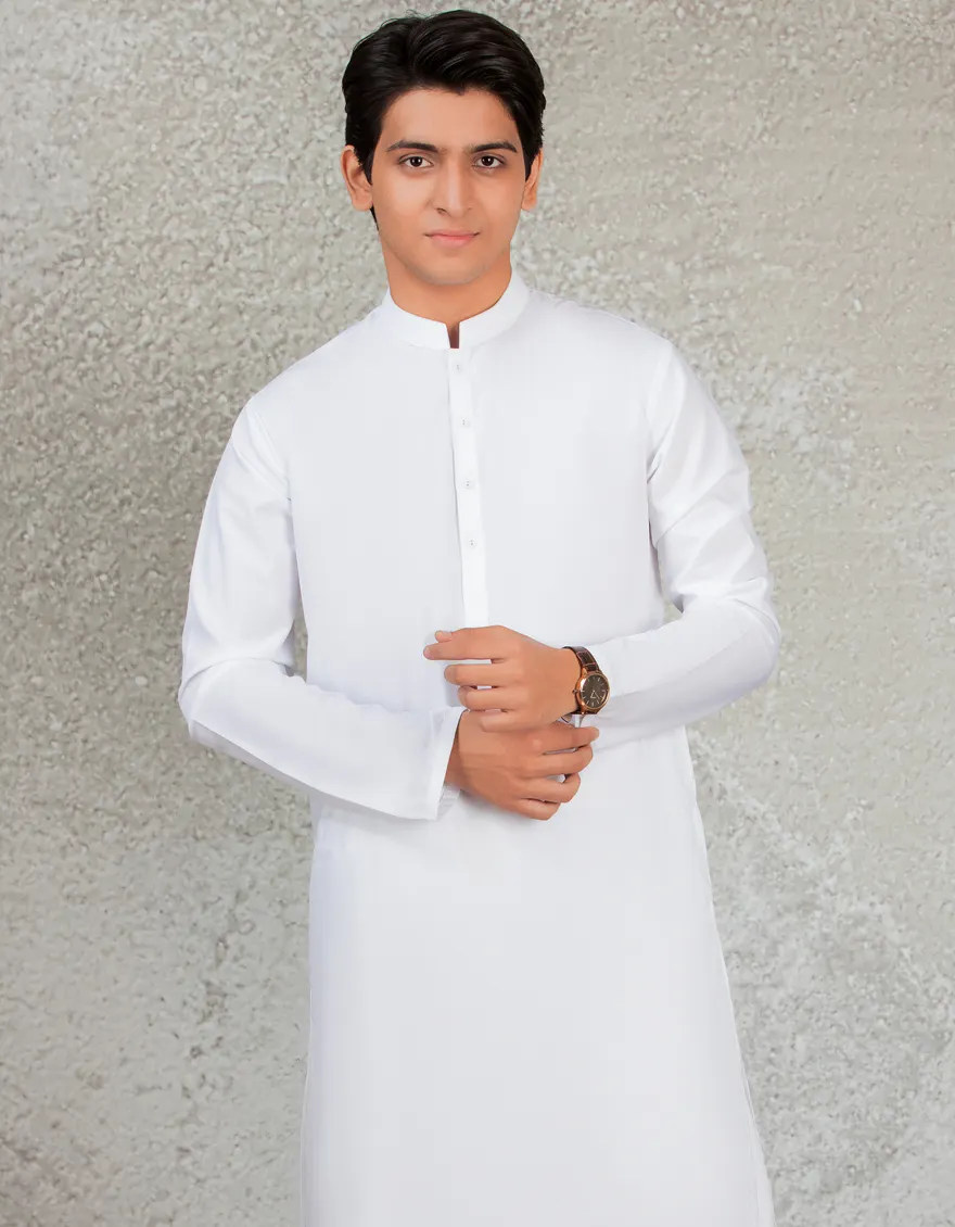 WHITE BLENDED KAMEEZ SHALWAR | JTKS-A-40223-R17-AP/S26/JJ10251-PN - Image 3