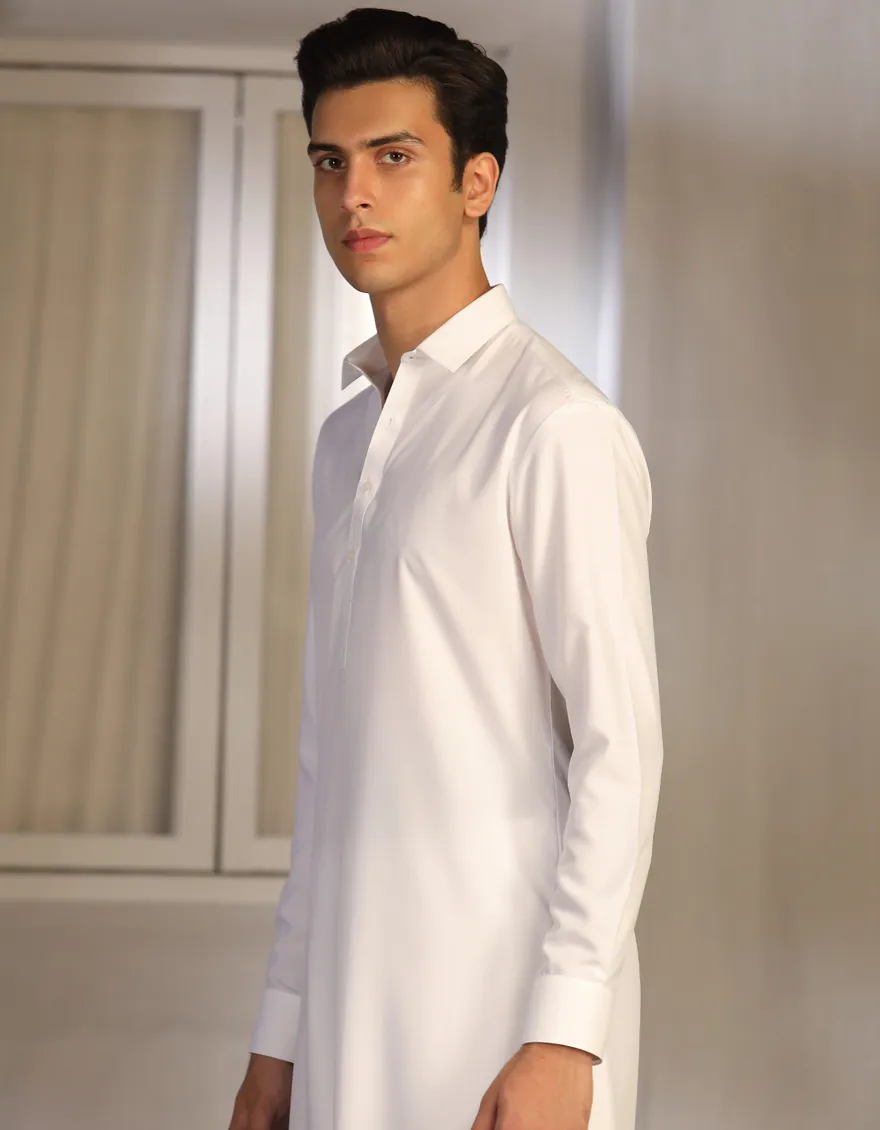 WHITE BLENDED KAMEEZ SHALWAR | JTKS-A-40224-R10-AP/S24/JJ9251-PN - Image 2