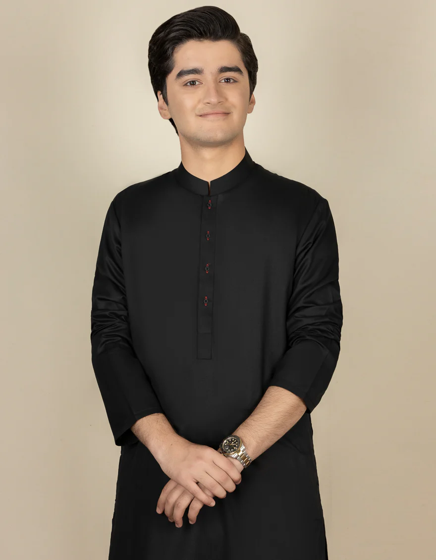 BLACK KAMEEZ SHALWAR | JTKS-S-US-40200-AP/S22/JJ7565-PN - Image 2