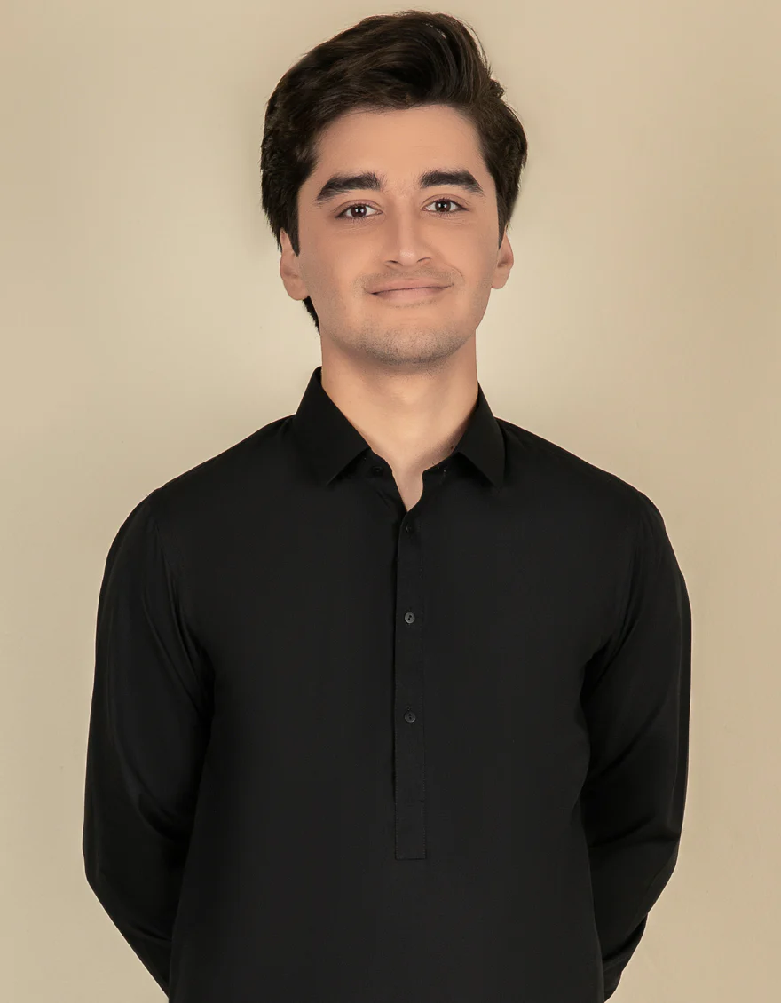 BLACK BLENDED KAMEEZ SHALWAR | JTKS-S-US-40201-R2-AP/S22/JJ8226-PN - Image 2