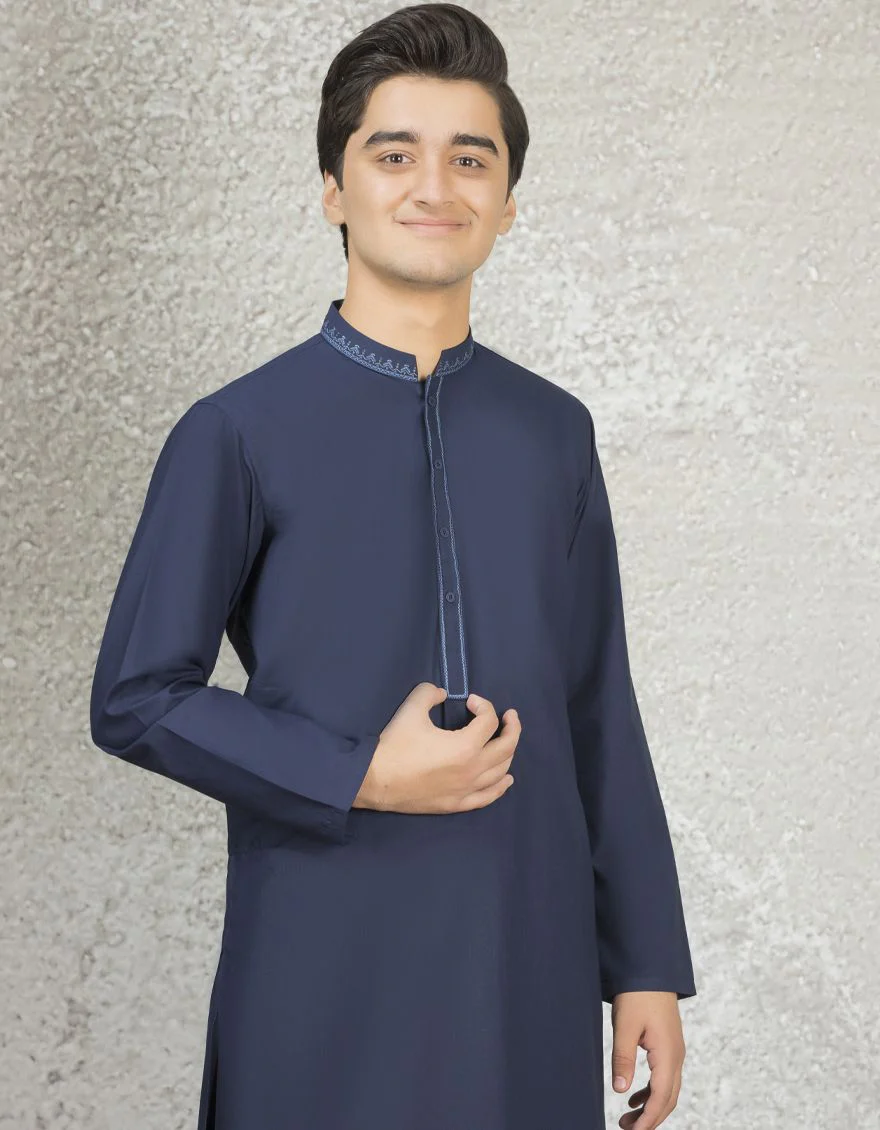 NAVY BLUE BLENDED KAMEEZ SHALWAR | JTKS-S-US-41115/S22/JJ7599-CL