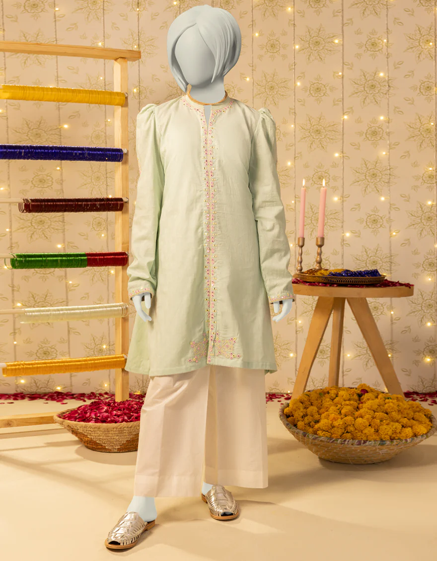 GREEN DOBBY KURTI | JYGK-S-JTS-25-4051 FB/SHEESHAKARI-02