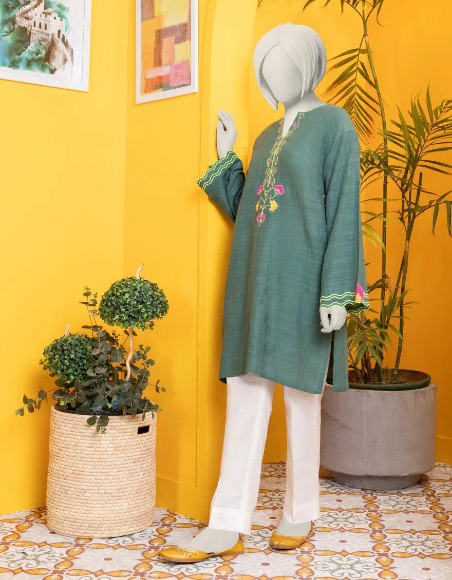 GREEN LAWN KURTI | JYGK-S-JWT-24-4006 FB/VIVID-01