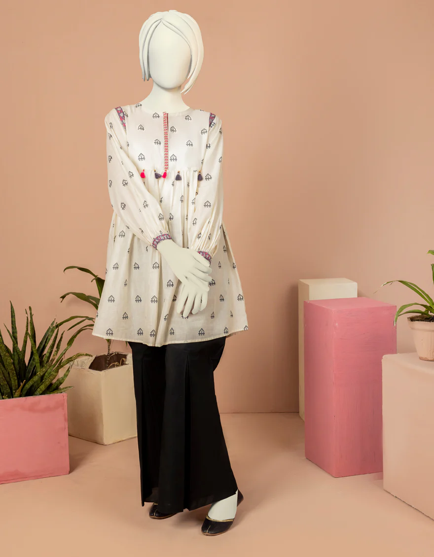 OFF WHITE LAWN KURTI | JYGK-S-JWT-US-22-4005 FB/ZIZI