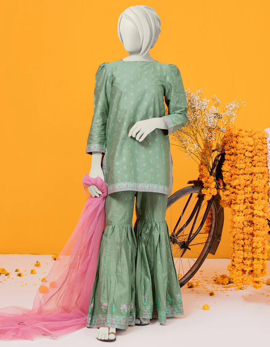 GREEN LAWN 3PC STITCHED | JYGK-S-YGTL-621-24 F