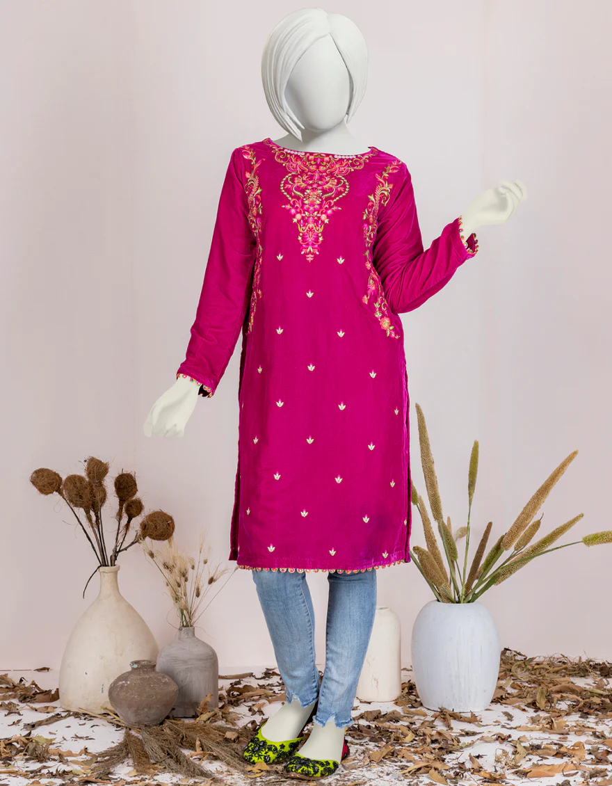PINK VELVET KURTI | JYGK-W-JJTK-US-22-063 FB/FF-328