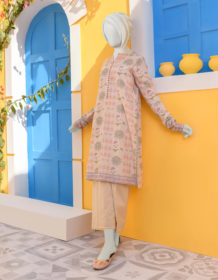 PEACH LAWN KURTI | JYGK-YGKL-S-US-104-23 FB/MARIANA