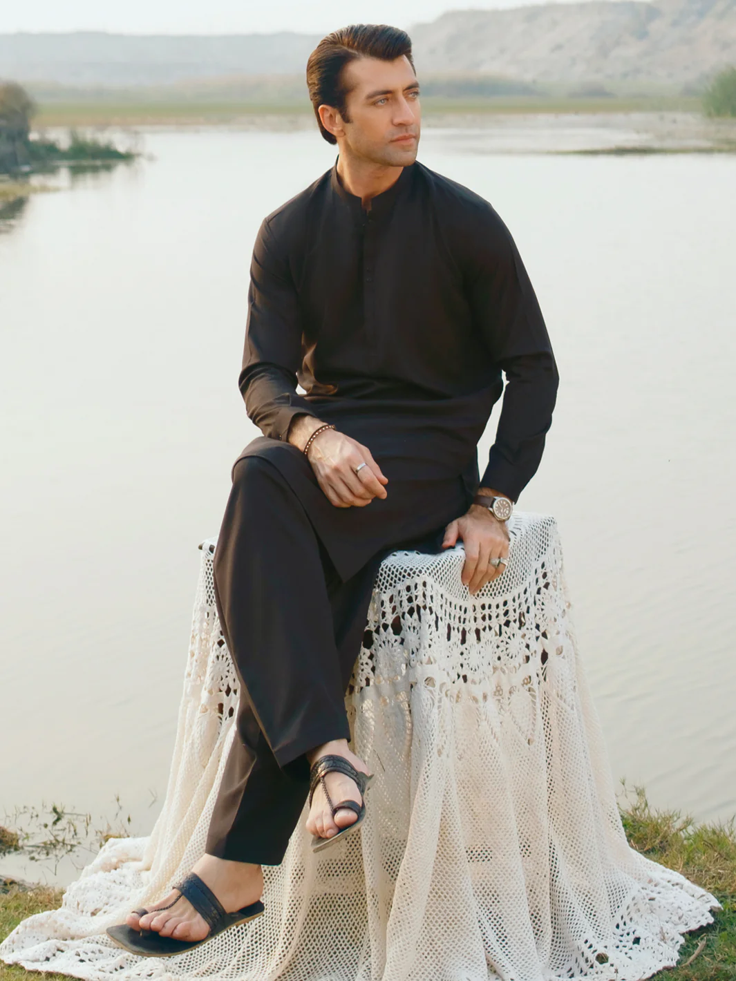 BLACK KAMEEZ SHALWAR | AL-KS-3350/AM-15088E - Image 6