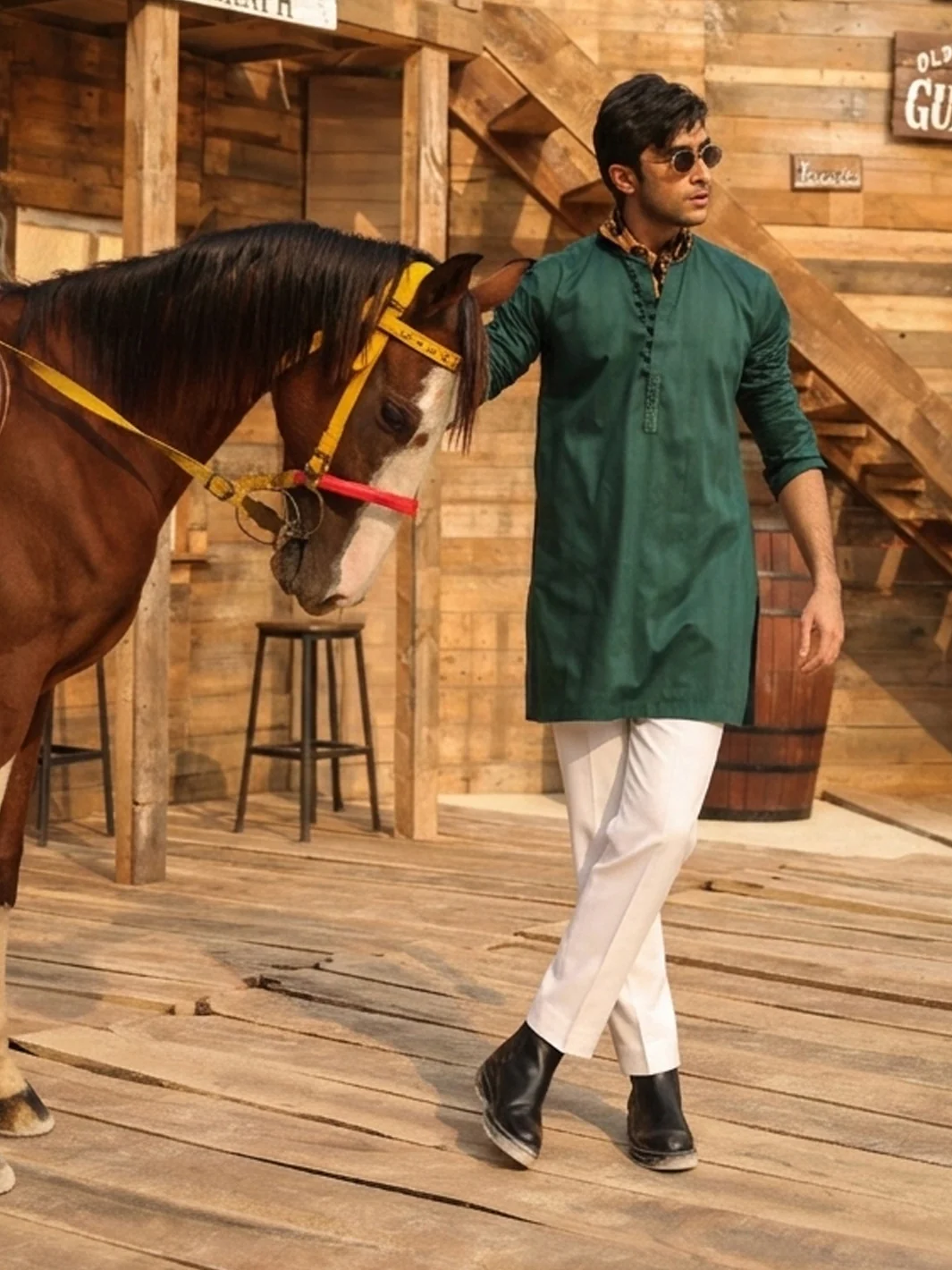 GREEN COTTON KURTA TROUSERS | AL-KT-3406/AM-15037A
