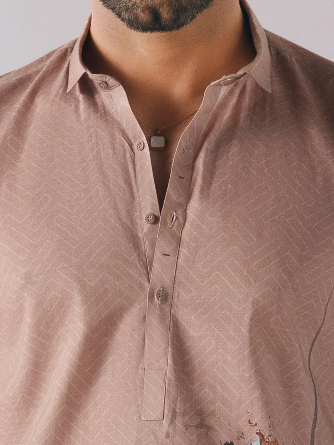 BEIGE COTTON KURTA TROUSERS | AL-KT-3411/AM-6311I - Image 4