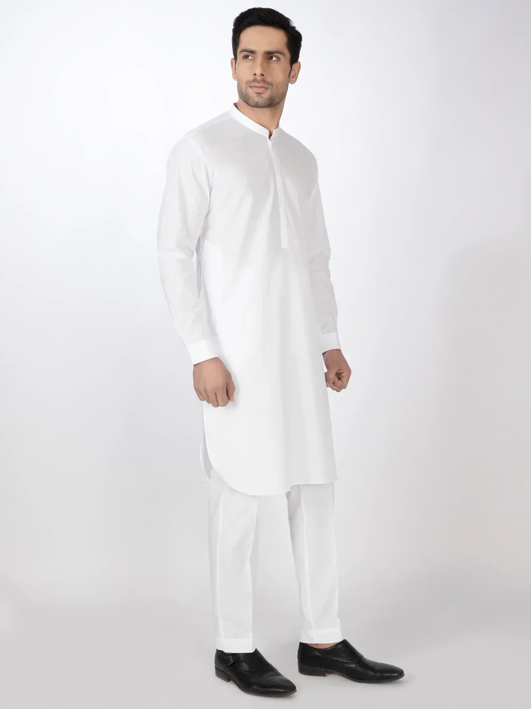 WHITE COTTON KURTA TROUSERS | ALBQ-KT-002-R9/AM-15102A - Image 3