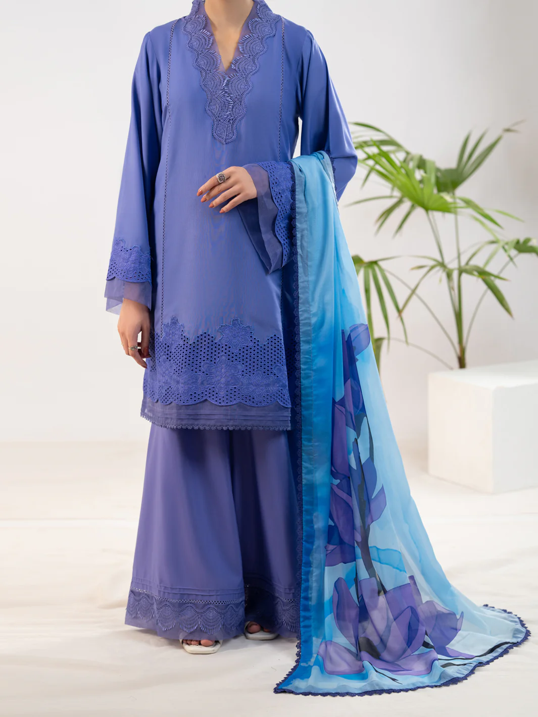 PURPLE SILK LAWN 3PC STITCHED | ALP-3PS-2342/S FB-2342A