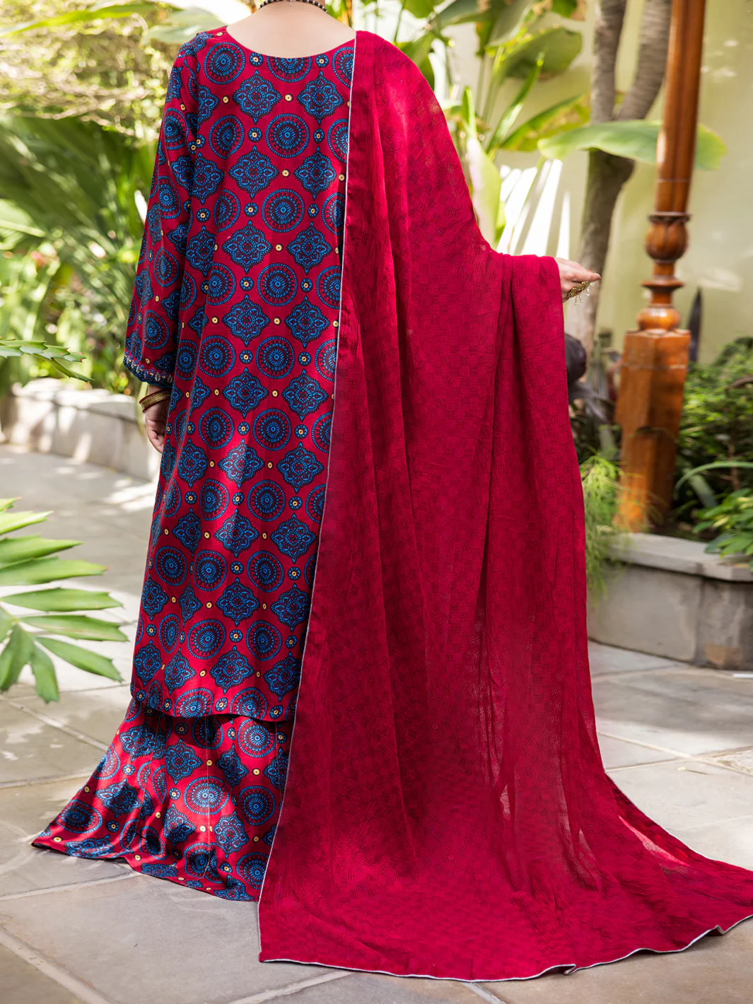 MAROON COTTON 3PC STITCHED | ALP-3PS-2609/S FB-2609A - Image 3