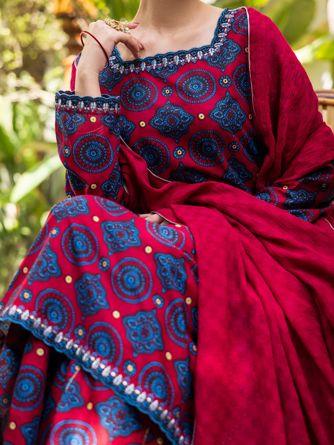 MAROON COTTON 3PC STITCHED | ALP-3PS-2609/S FB-2609A - Image 4