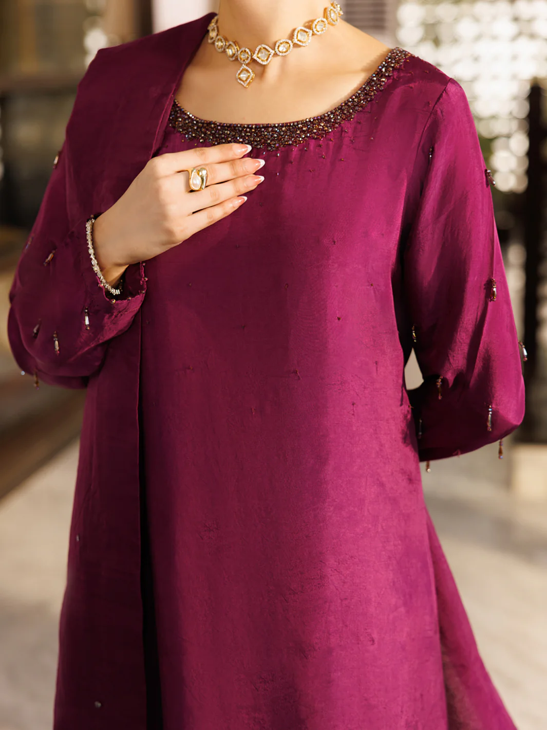 PURPLE SILK 3PC STITCHED | ALP-3PS-2659/S AM-3223A - Image 2