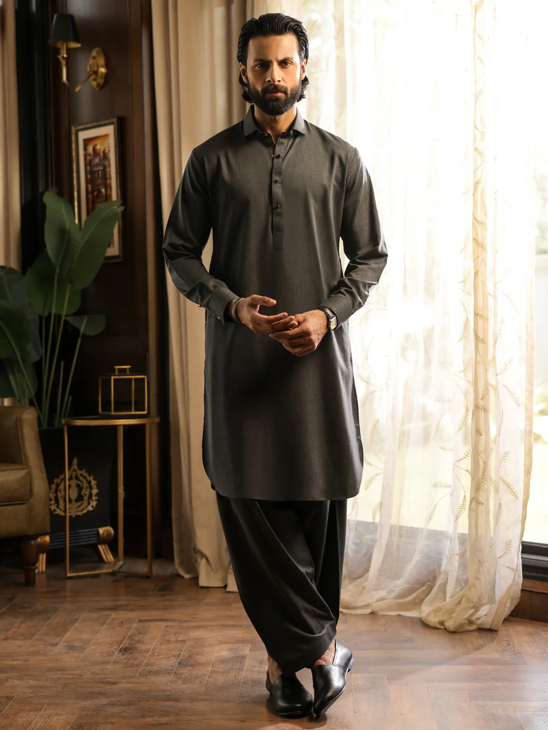 GREY KAMEEZ SHALWAR | ALWA-KS-626/AM-15085C