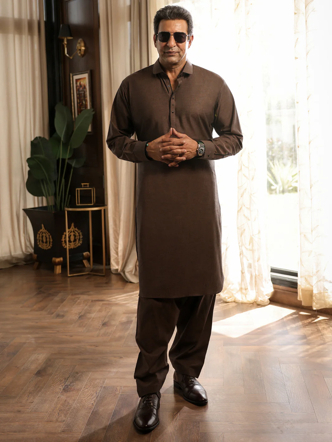 BROWN KAMEEZ SHALWAR | ALWA-KS-632/AM-15137C