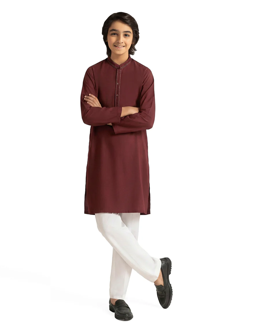 MAROON BLENDED KURTA TROUSERS | JCKP-A-39627/S26/JJ9821-SF