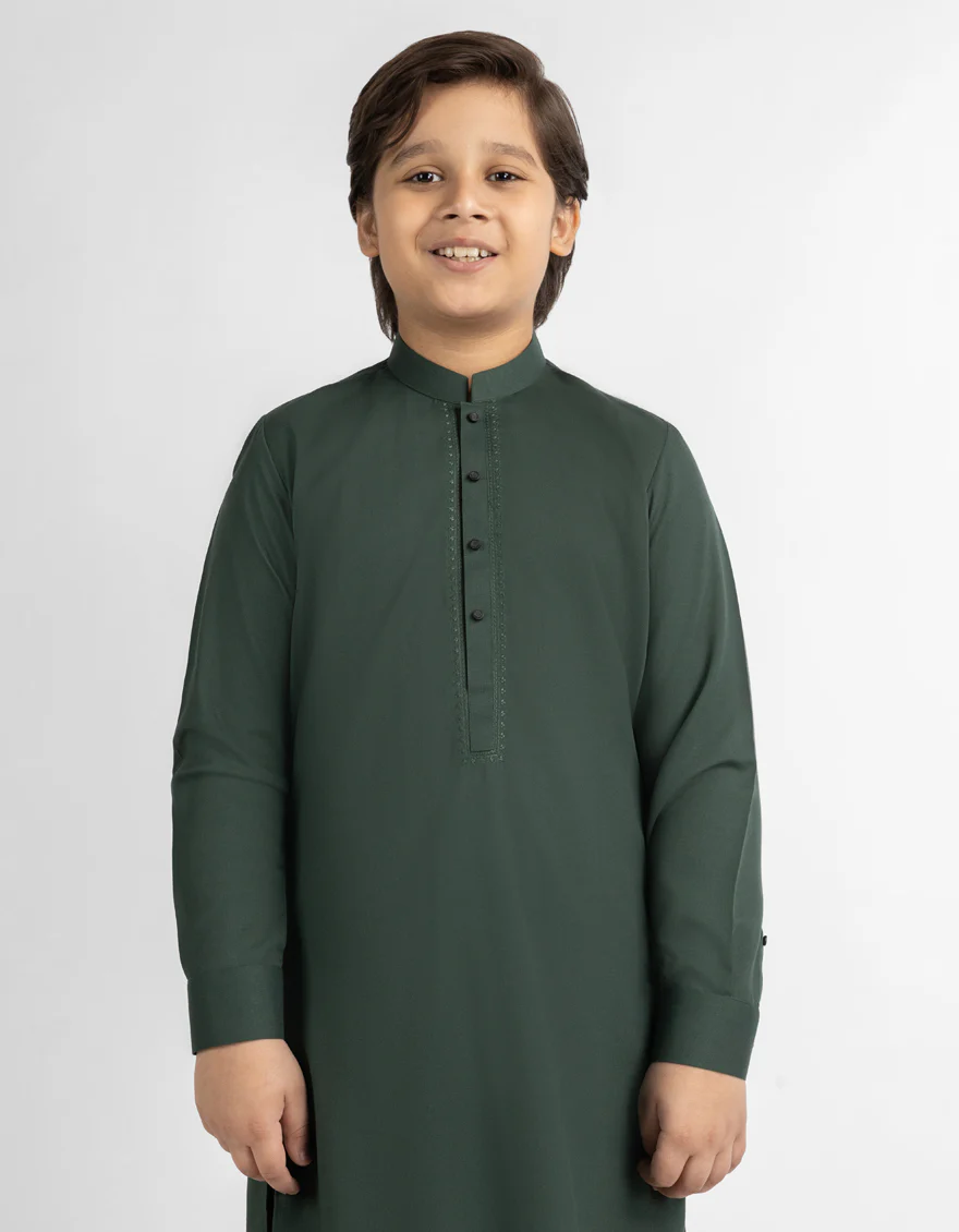 DEEP GREEN KAMEEZ SHALWAR | JCKS-A-90569/S26/JJ10661-SF - Image 2