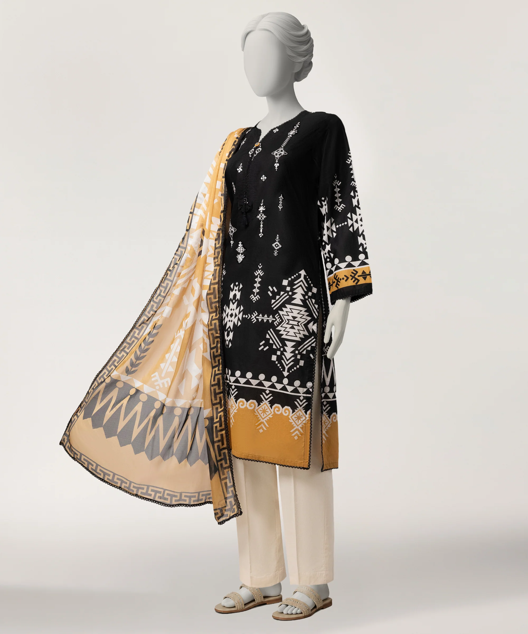 BLACK LAWN 2PC STITCHED | JDS-S-26-1342/S IKAI-MOSIACE-4