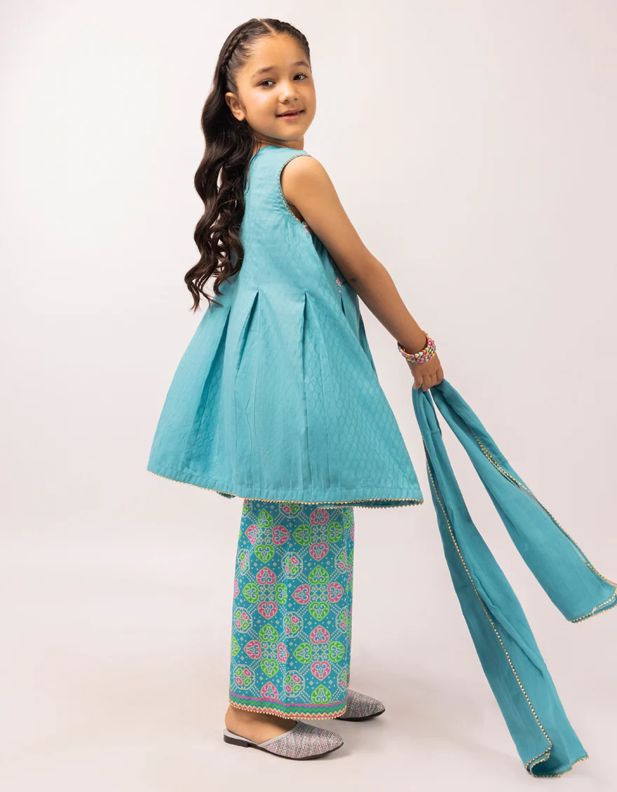 BLUE DOBBY 3PC STITCHED | JGK-S-JGP-26-1646 FB/CHUNRI-3 - Image 3