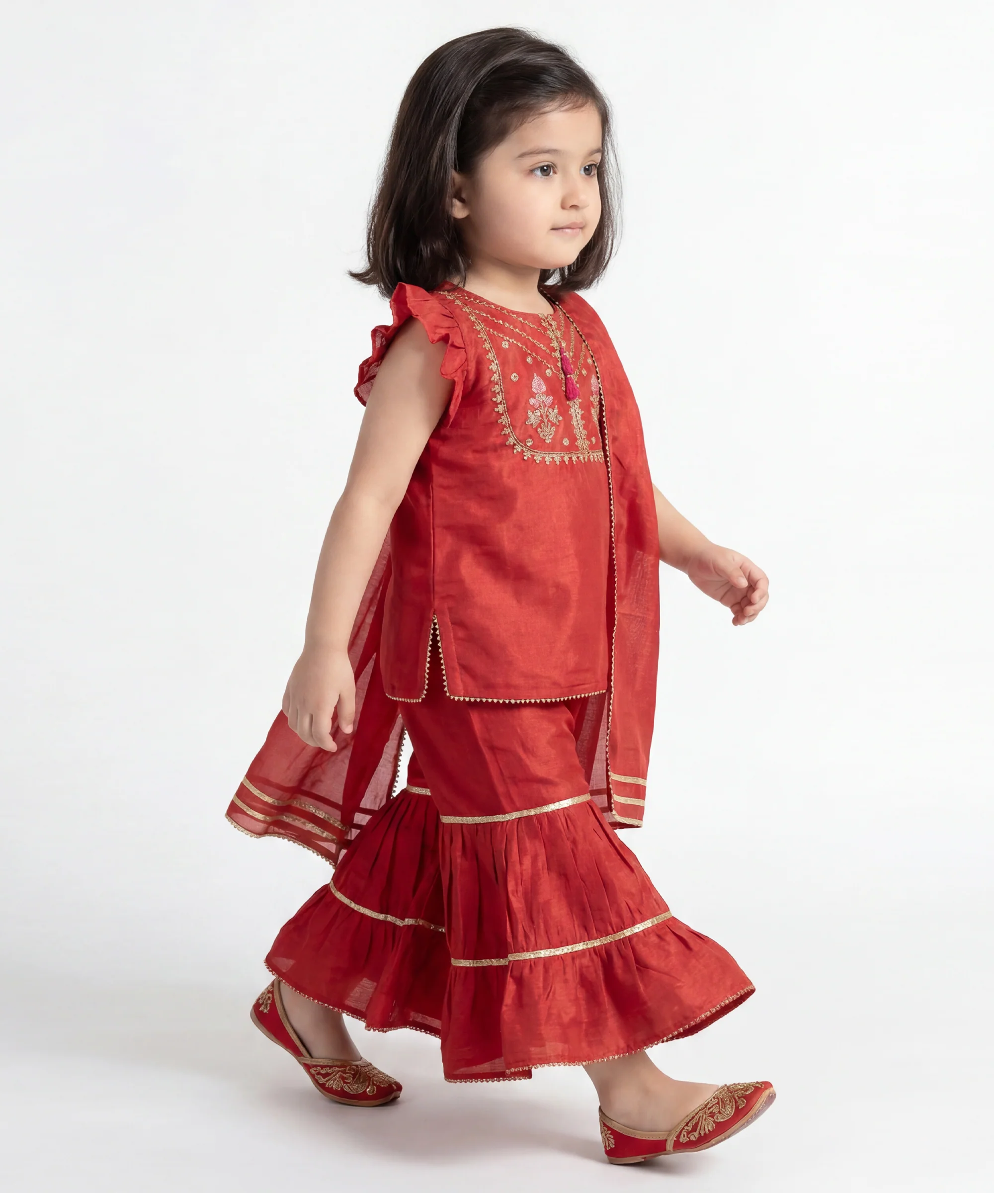 RED RAW SILK 3PC STITCHED | JGK-S-JIF-26-1740 FB/IRIS-6 - Image 3