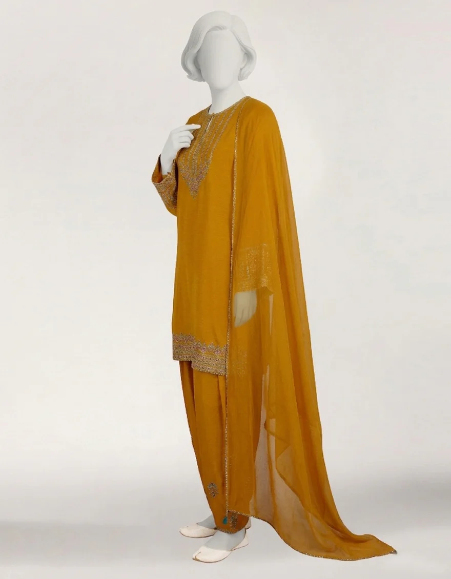 CHROME RAW SILK 3PC STITCHED | JGK-S-JTF-26-788 FB/RANG-E-ZARI-6 - Image 2