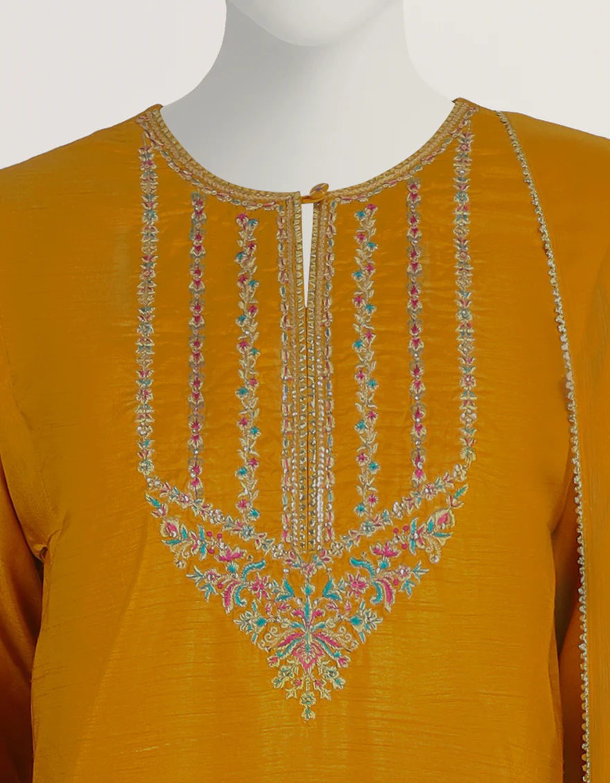 CHROME RAW SILK 3PC STITCHED | JGK-S-JTF-26-788 FB/RANG-E-ZARI-6 - Image 3