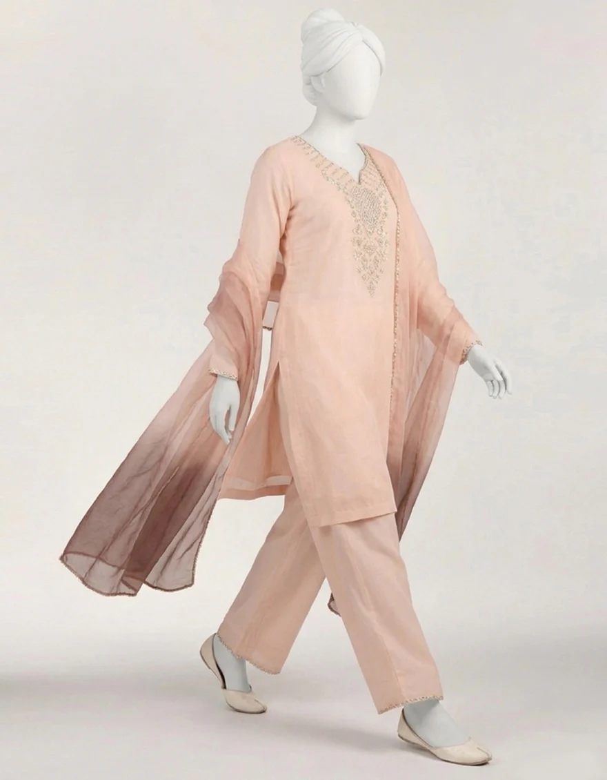 LIGHT PINK LAWN 3PC STITCHED | JGK-S-JTP-26-683 FB/FOIL GOTA-03 - Image 2