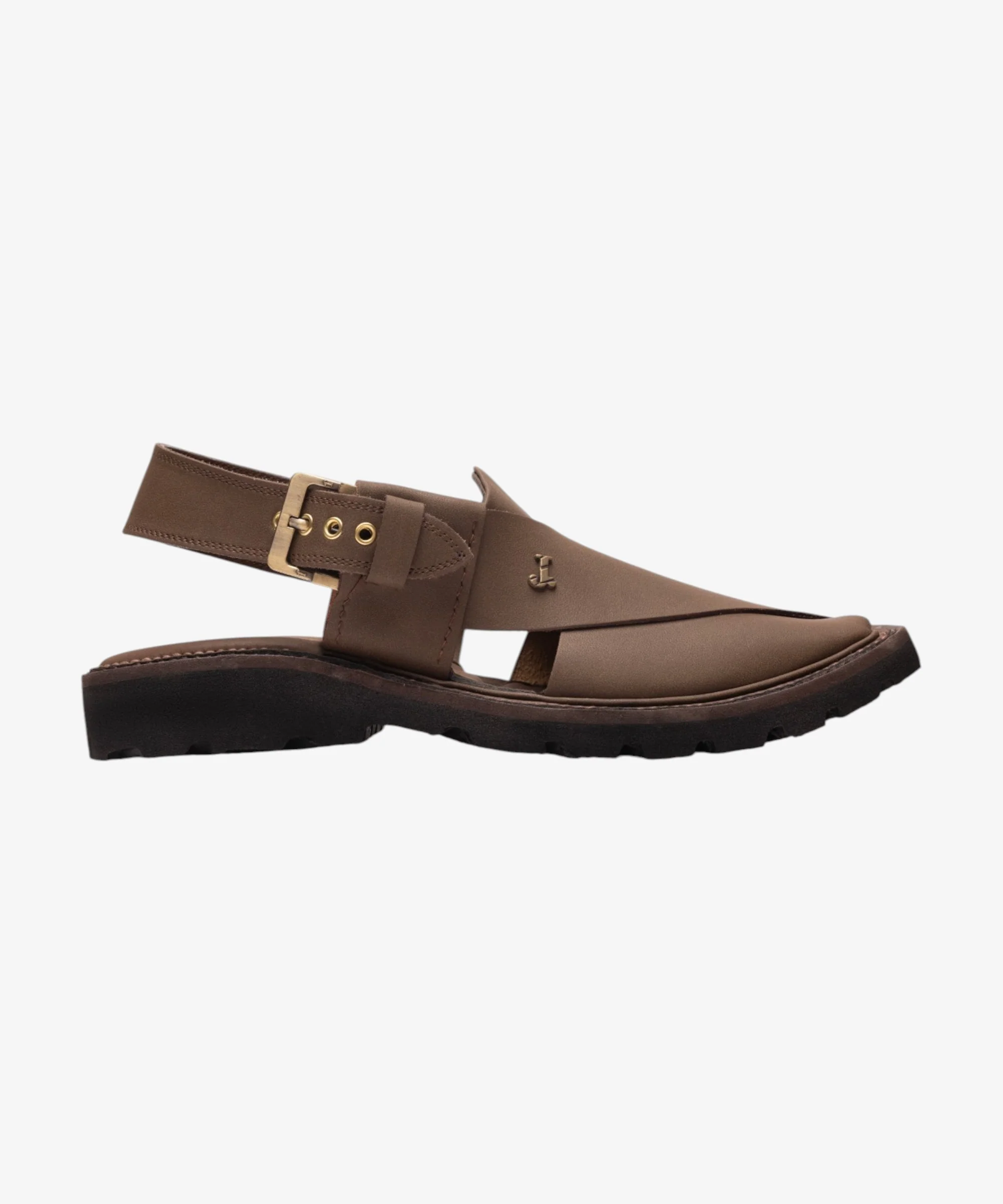 CAMEL BROWN PLAIN PESHAWARI SANDALS | JJFW-JPC-048-PU/S26-ZA-PLN - Image 3