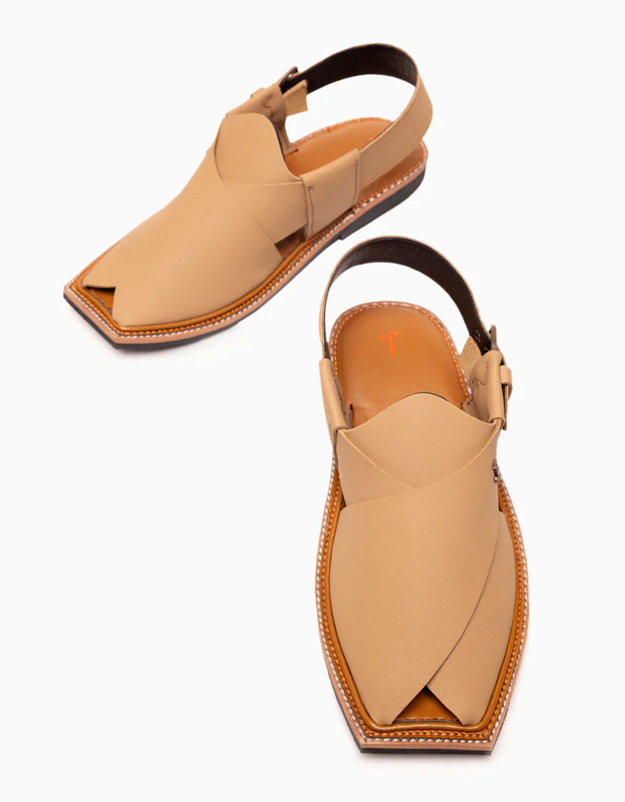 CAMEL BROWN PLAIN PESHAWARI SANDAL | JJFW-JPC-11427/S26-FR-PLN - Image 2