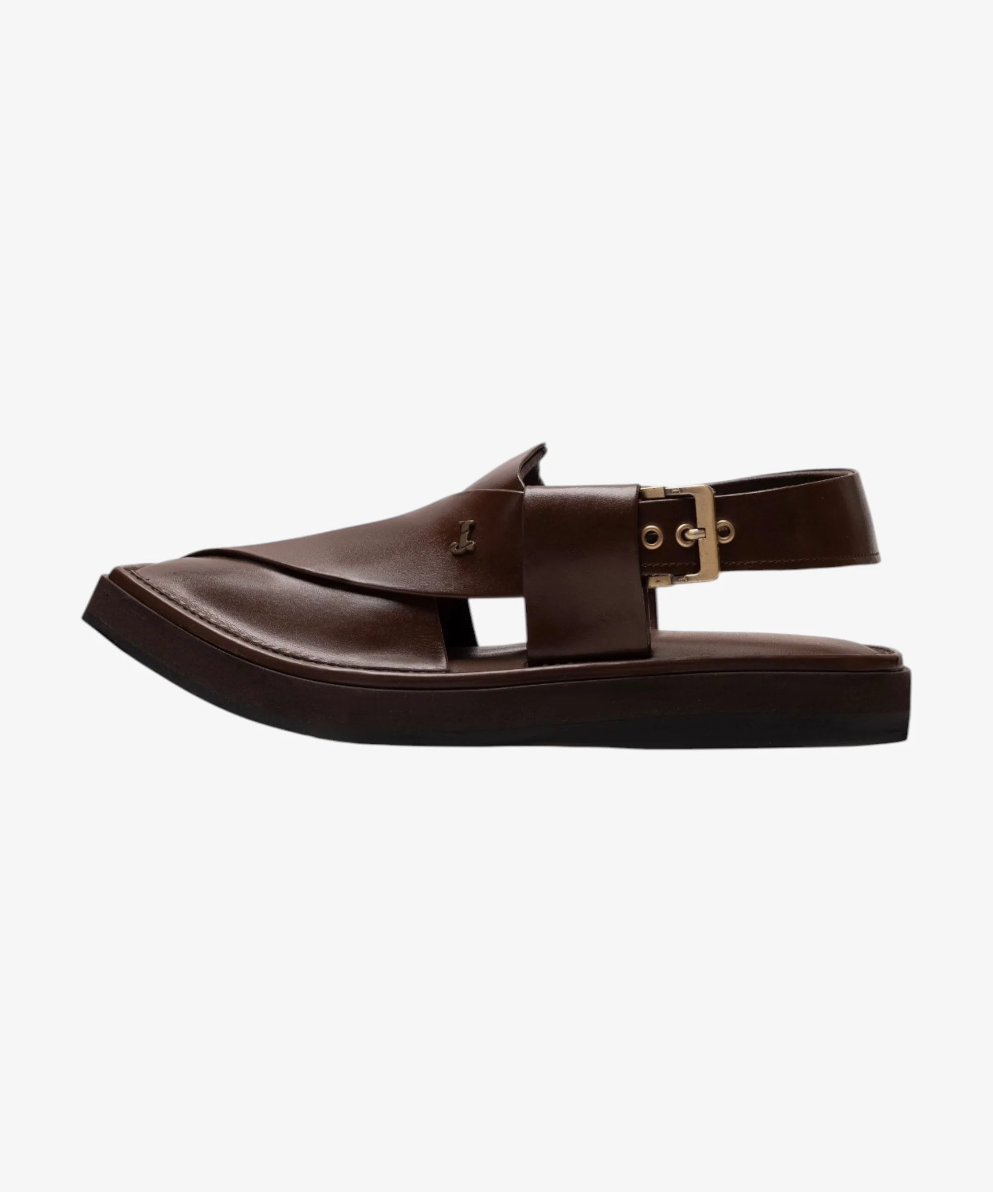 DARK BROWN PLAIN PESHAWARI SANDALS | JJFW-JPC-134-KC/S26-ZA-PLN - Image 4
