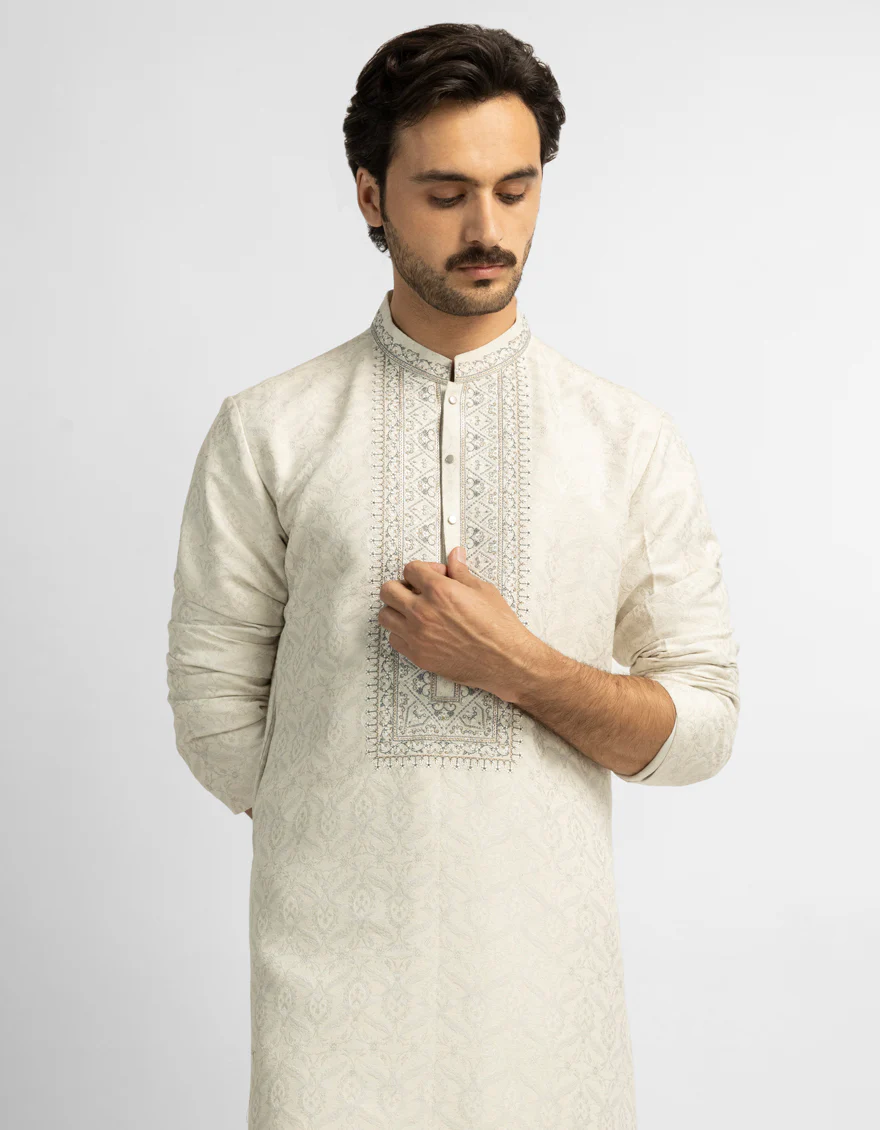 CREAM SPECIAL KURTA | JJK-SP-A-50531/S26/JJ10352-FL - Image 2