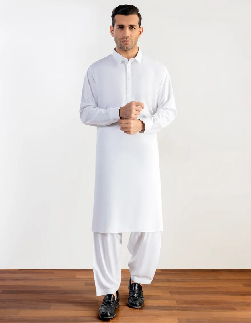 WHITE BLENDED KAMEEZ SHALWAR | JJKS-A-30727-R31-AP/S26/JJ10573-PN